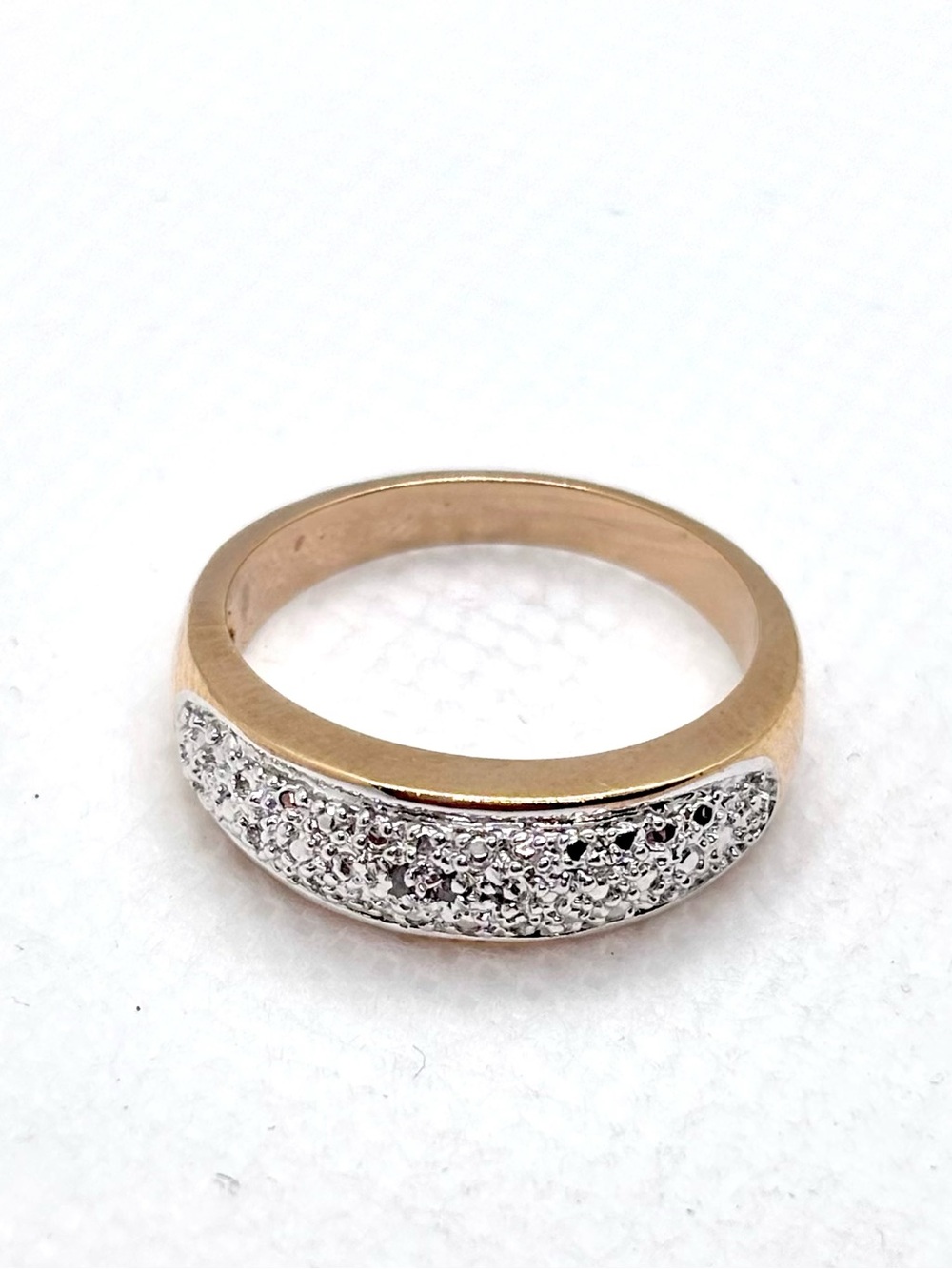 Vintage Yellow Gold Plated Band With Small Diamonds Size 6.75
